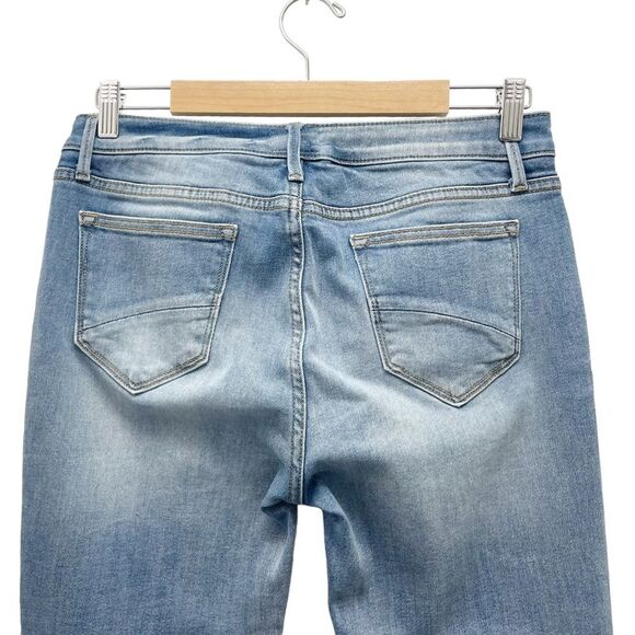 Driftwood Colette Straight Leg Boho Jeans Medium Wash Plaid Tartan Cuff Size 29 - Picture 5 of 14